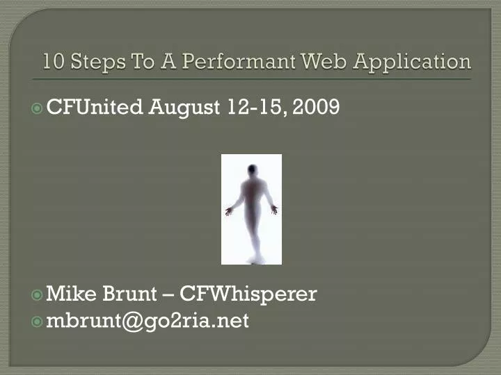 10 steps to a performant web application