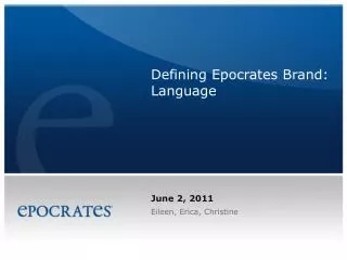 Defining Epocrates Brand: Language