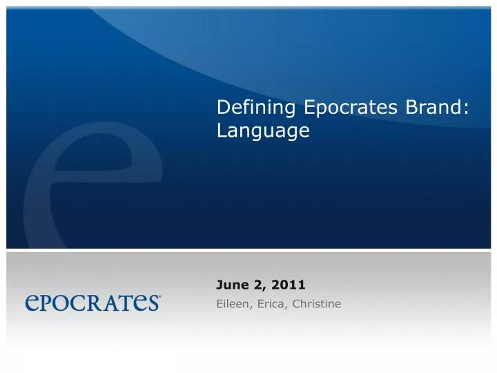 defining epocrates brand language