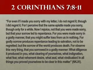 2 Corinthians 7:8-11
