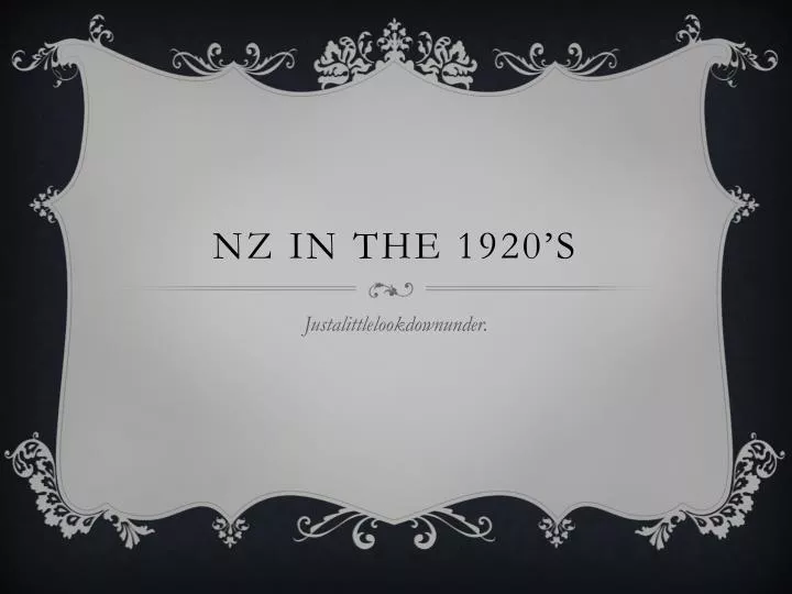 nz in the 1920 s