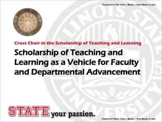 Scholarship of Teaching and Learning as a Vehicle for Faculty and Departmental Advancement