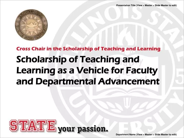 scholarship of teaching and learning as a vehicle for faculty and departmental advancement