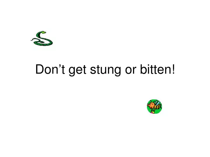 don t get stung or bitten