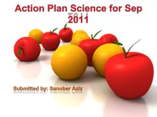 Action Plan Science for Sep 2011