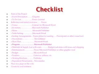 Checklist