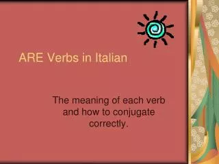 ARE Verbs in Italian