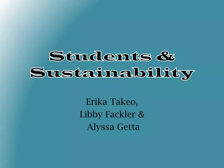 students sustainability