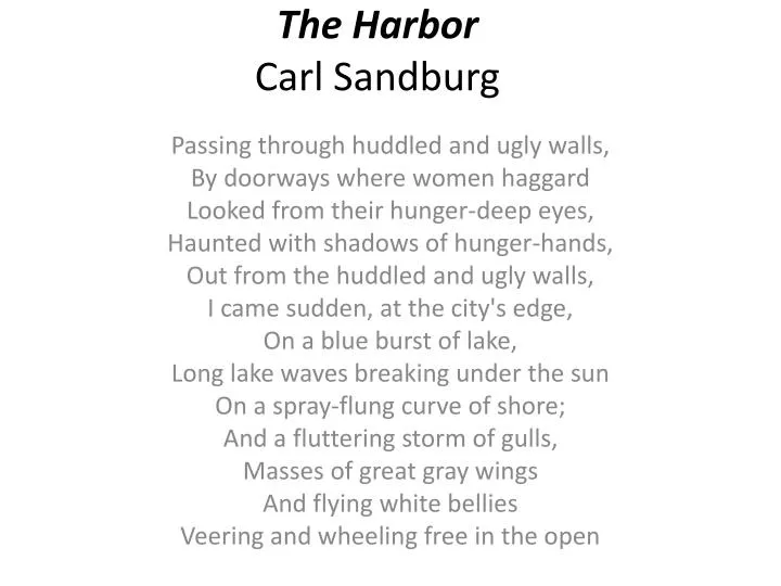 the harbor carl sandburg