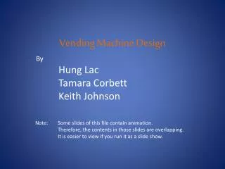 Vending Machine Design