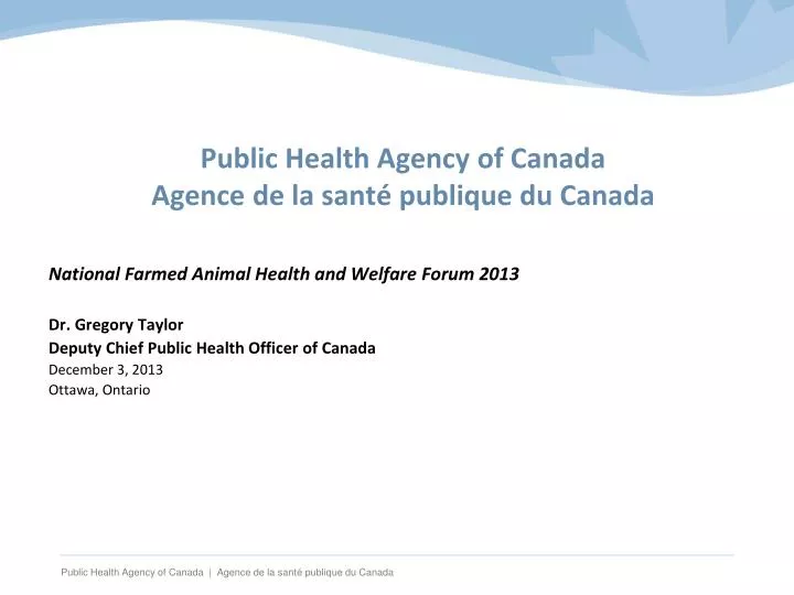 public health agency of canada agence de la sant publique du canada