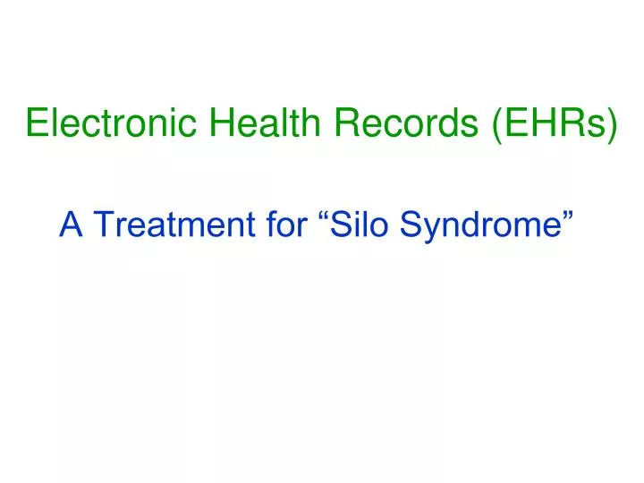 electronic health records ehrs
