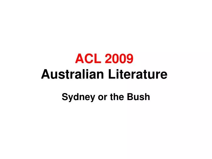 acl 2009 australian literature