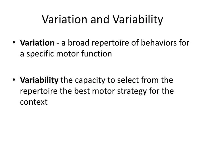 variation and variability