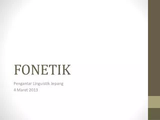 fonetik