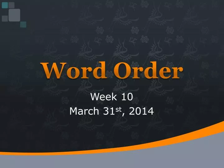 word order