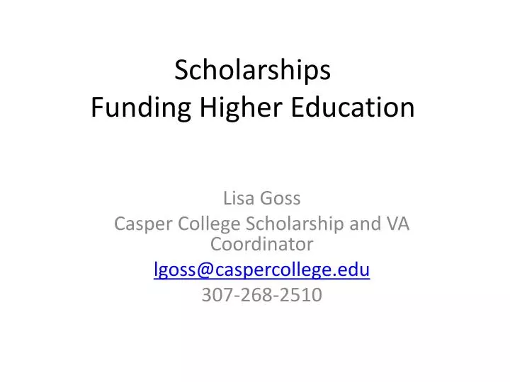 scholarships funding higher education