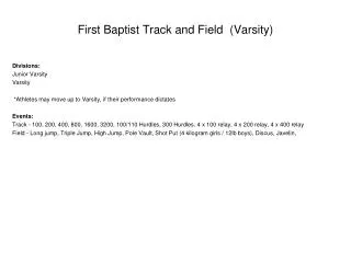 First Baptist Track and Field (Varsity)