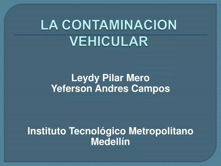 la contaminacion vehicular