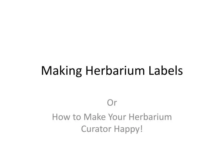 making herbarium labels