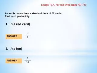 A card is drawn from a standard deck of 52 cards. Find each probability.