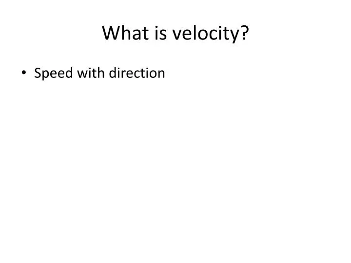 what is velocity