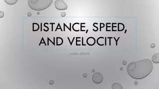 distance speed and velocity