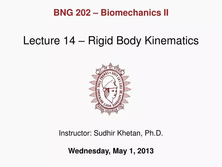 lecture 14 rigid body kinematics