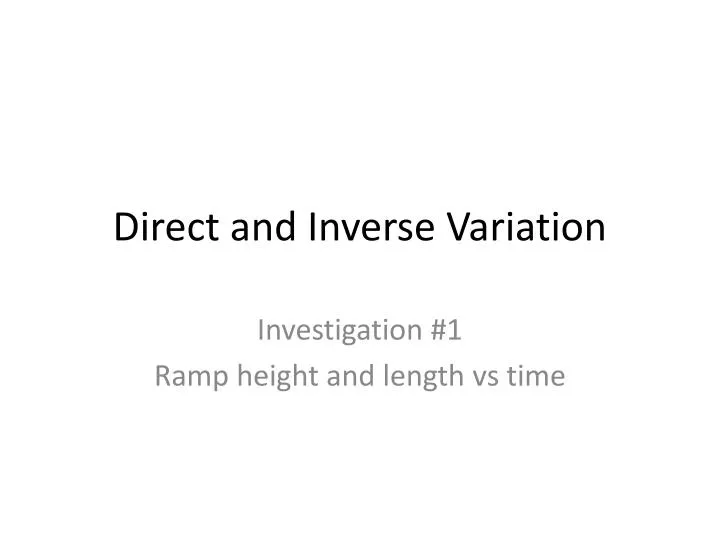 direct and inverse variation