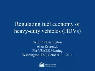 Regulating fuel economy of heavy-duty vehicles (HDVs)