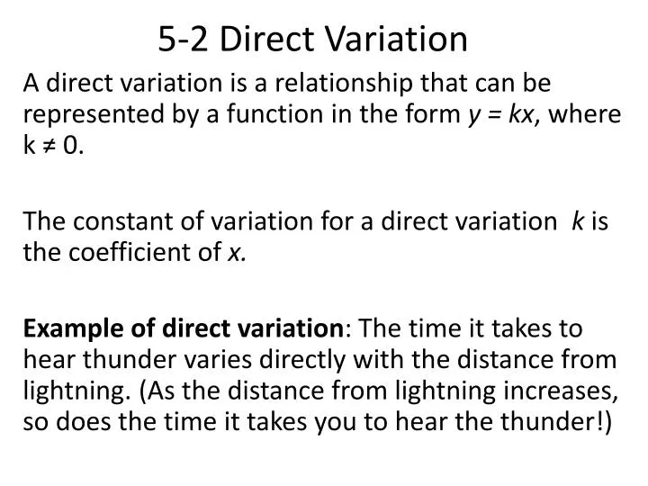 5 2 direct variation