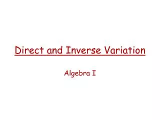 direct and inverse variation