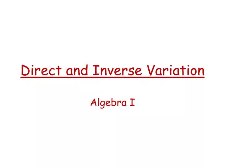 direct and inverse variation