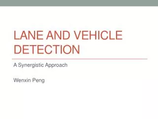 Lane and Vehicle Detection