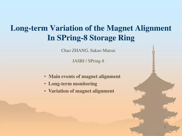 long term variation of the magnet alignment in spring 8 storage ring