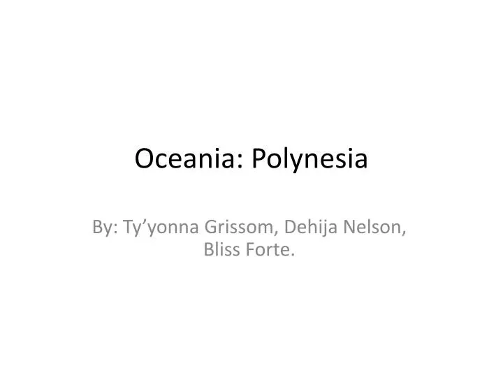 oceania polynesia