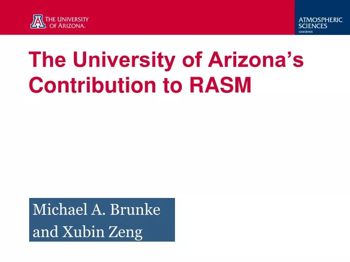 the university of arizona s contribution to rasm