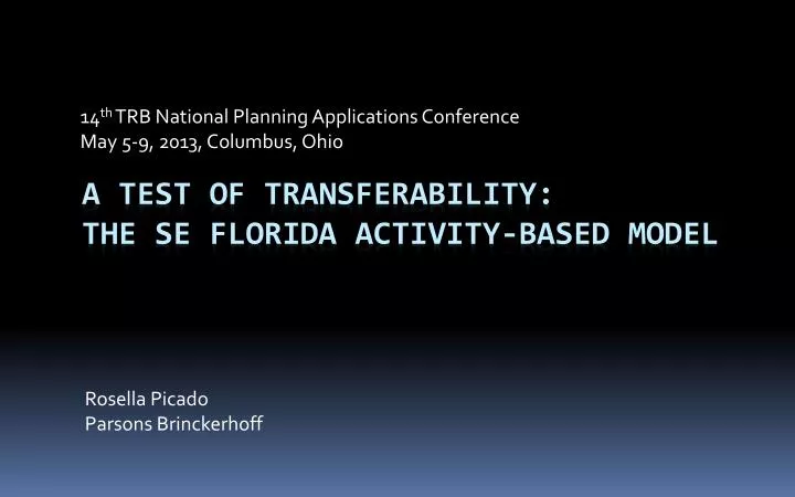 14 th trb national planning applications conference may 5 9 2013 columbus ohio