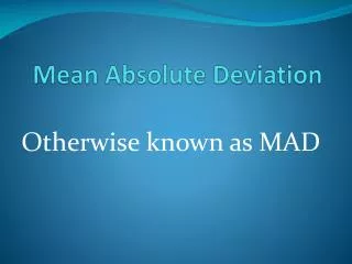 mean absolute deviation