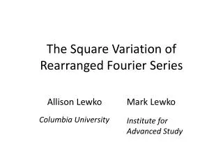 The Square Variation of Rearranged Fourier Series