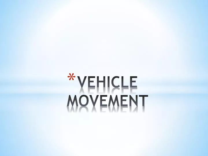 vehicle movement