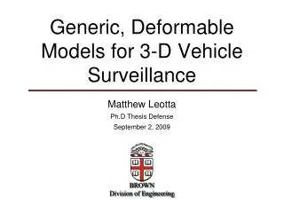 Generic, Deformable Models for 3-D Vehicle Surveillance