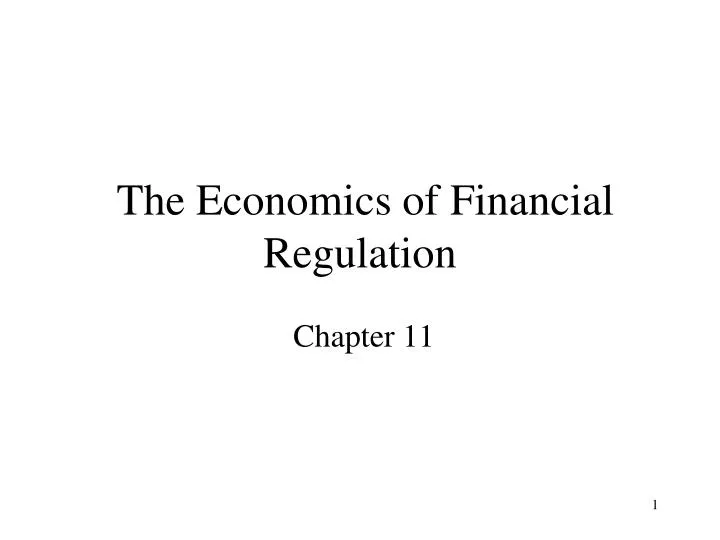 the economics of financial regulation