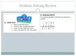 Problem Solving Review