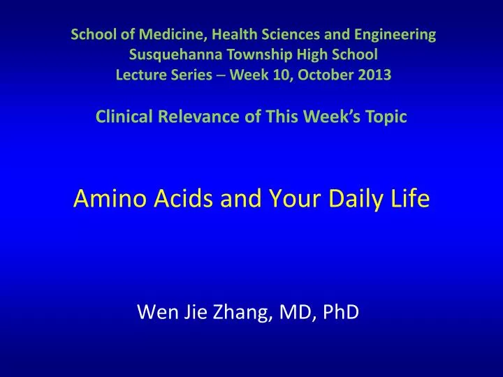amino acids and your daily life