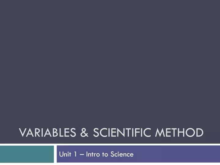 variables scientific method