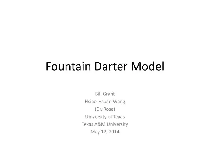 fountain darter model