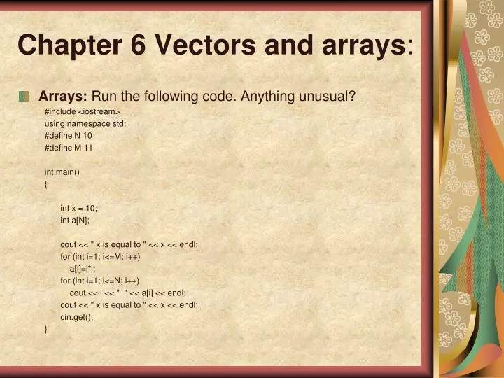 chapter 6 vectors and arrays