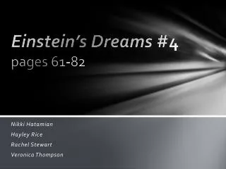 Einstein’s Dreams #4 pages 61-82