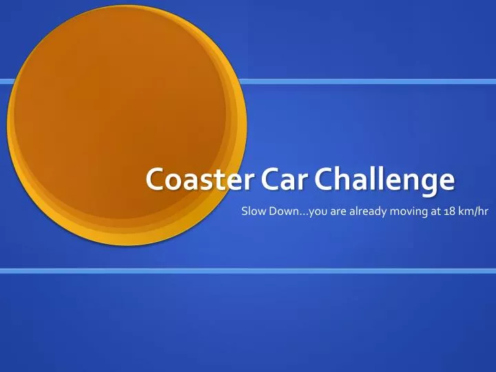 coaster car challenge